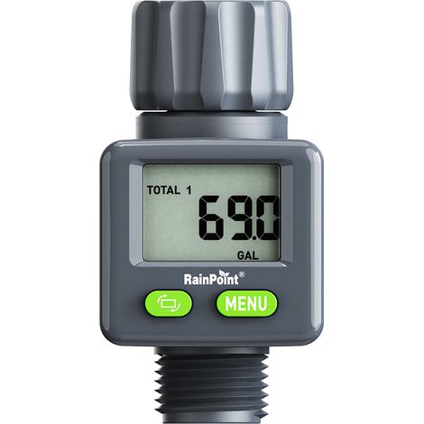 RAINPOINT Komfortabler Wasserzähler, Bewässerungstimer mit LED-Anzeige