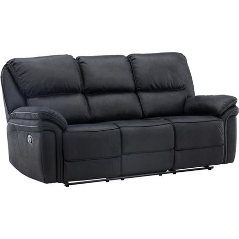 Canapé de Relaxation 3 Places "Saranda" 228cm Noir (1/5)