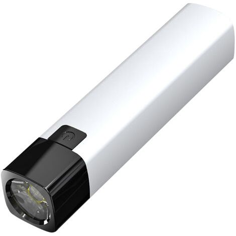 MultifonctionnelS Lampe torche portable avec batterie externe : Conception à double fonction, servant à la fois de chargeur portable et de lampe torche à haute luminosité.dirigéUne(Blanche)