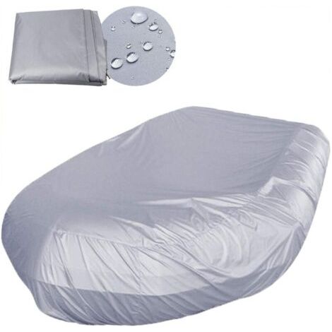 Couverture de Bateau Gonflable,Bâche de Bateau de Protection de Housse Capot au Soleil (Gray,270 x 165 x 46cm)