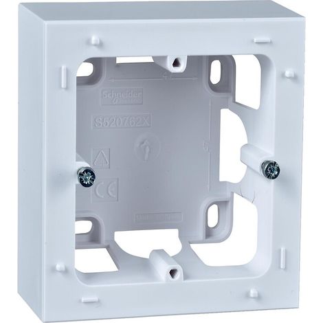 Schneider Electric – Boîte de montage en saillie pour prise électrique – Plastique anti-UV – 1 poste – 85mm x 85mm – S520762