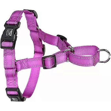 Sangle de poitrine réfléchissante en nylon pour animaux de compagnie - Château lumineux, Taille M, Violet (1/2)