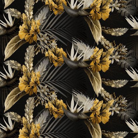 Outdoor Dekostoffe Oxford - Motiv tropische Blumen Aquarell I DX576 (1/5)