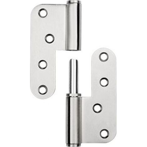 Thickened Arc Hinge Stainless Steel Purification Heavy Steel Door Rounded Toilet Hinge Removable L Type Hinge,100x90x2.8mm，Left（1 Piece） (1/4)