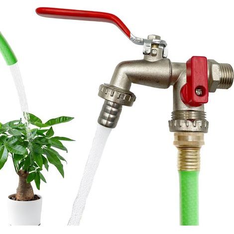 2 Wege Wasserhahnverteiler 3 4 Zoll Außenwasserhahn für (1/5)