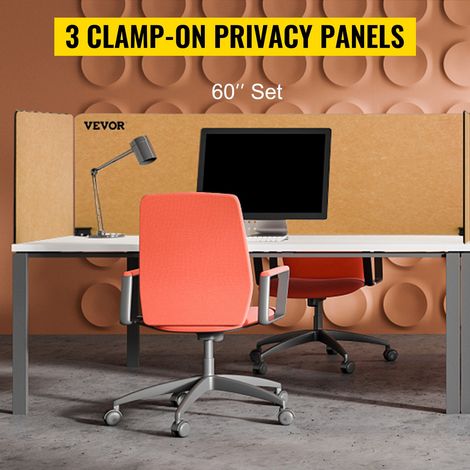 Panneau de Séparation pour Bureau 3 Panneaux Jaune Séparateur de Bureau Acoustique 152 x 61 x 61 cm Panneau Frontal Acoustique Épai… (1/5)