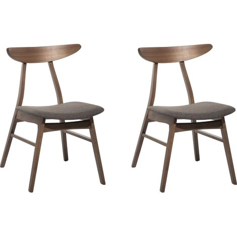 Set di 2 sedie da pranzo in tessuto grigio scuro Lynn