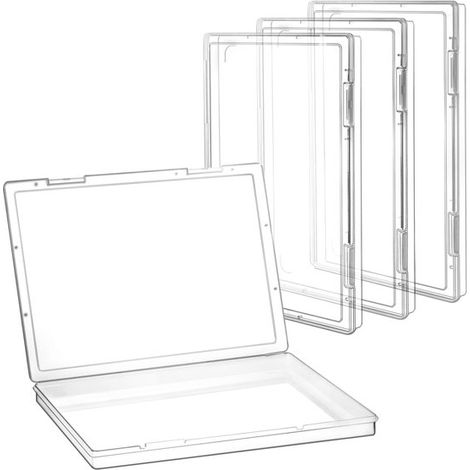 Dailygoods - Juego de 4 cajas para documentos - Transparentes - Tamaño A4 - Resistentes - Cajas de almacenamiento - Protección - Organización (1/5)