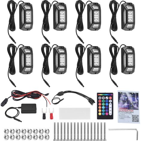 LED-Unterbodenbeleuchtungsset für Fahrzeuge, 8 RGB-Mehrfarbenleuchten mit Bluetooth-App und Fernbedienung für LKW, ATV, UTV, SUV (1/5)