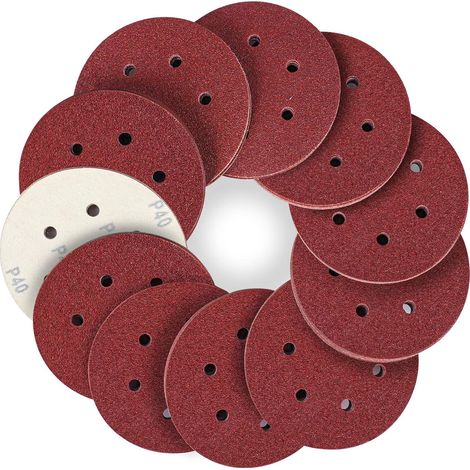 40 Disque a Poncer 150mm, Grain 40, 6 Trous, Auto-agrippant, Pour Ponceuse Orbitale (1/5)