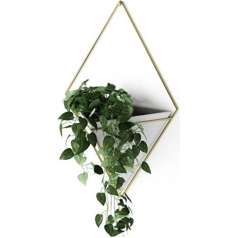 Umbra Trigg support de plantes 10x22x39cm 1 pièce suspendu céramique blanc/or (1/5)