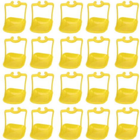 Pair Lot de 20 abreuvoirs automatiques pour poules – Coupelles suspendues – Couleur jaune (1/5)