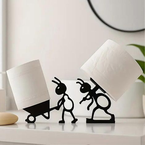 Porte-papier toilette mural avec étagère, gain de place, gris (1/5)