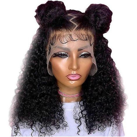 Kurze lockige Perücke, lockige Lace-Front-Perücke für Damen, vorgedehnte brasilianische Locken, Lace-Front-Perücke (1/5)