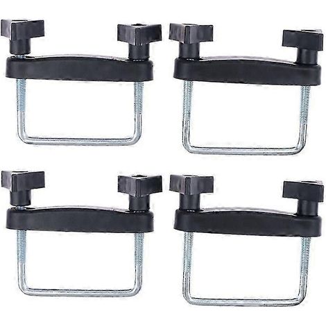 Kit de fixation universel pour barres de toit (4 pièces) avec boulons en U et clips de haute qualité de 8 cm. WHBYV (1/4)