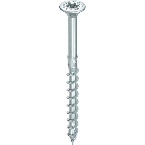 HECO Senkkopf TOPIX-plus 6,0 x 130 mit Frästaschen, HECO-Drive, HD-25, Teilgewinde, verzinkt blau, A3K 100 Stk (1/5)