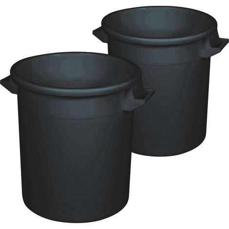 BRB Rundtonnen-Set für Gewerbe & Industrie – hygienisch, stabil, stapelbar, vielseitig (2X 35 Liter)