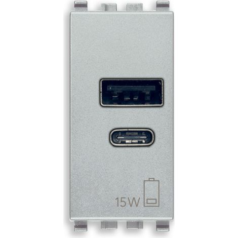 VIMAR - 20292.AC.15.N Alimentatore USB A+C 15W 5V 1M Next