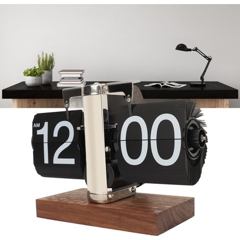 Reloj plegable automático de estilo retro – Material: Negro y acero inoxidable – Tamaño de mesa (1/5)