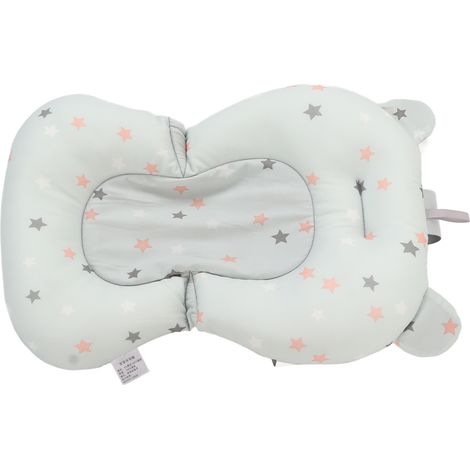 Coussin de bain flottant, sûr, pliable et réglable pour nouveau-né, bleu clair à étoiles (1/5)