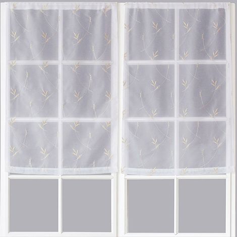 2 voiles base droite 60x120 cm EPITHEO voile brodé coloris TAUPE