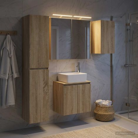 vidaXL Juego de Muebles de Baño 5 uds. Roble Sonoma (1/5)