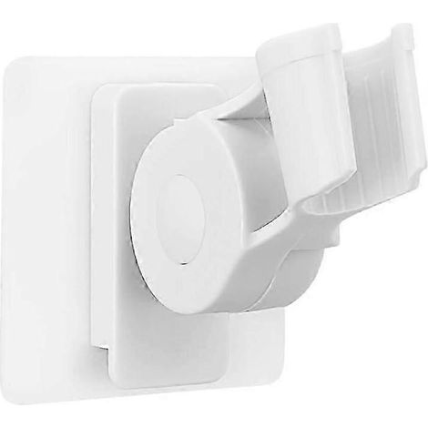 Support de pommeau de douche, adaptateur de pommeau de douche adhésif résistant en plastique pour salle de bain, support de pommeau de douche à main réglable et mural, étanche et portable. (1/5)