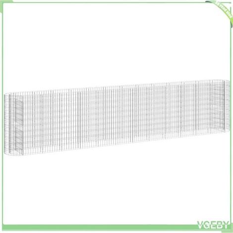 Lit surélevé gabion - FAFEICY - 152037 - 470 x 50 x 100 cm - Fer galvanisé - Argenté (1/5)