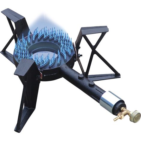 Rechaud gaz fonte véritable 7.5 kW 3 pieds Traiteur Réchaud portable Gaz Butane ou Propane Puissance réglable
