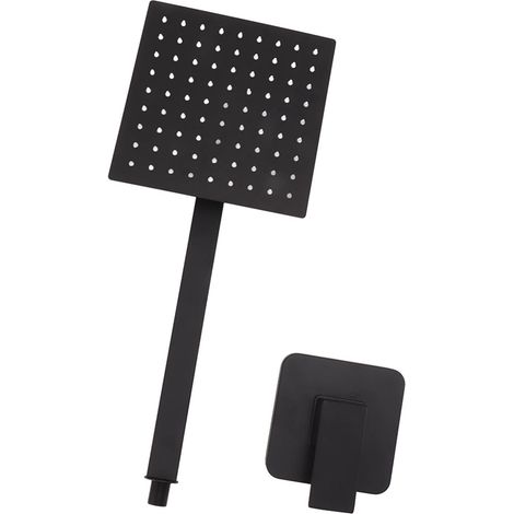 Douche Pluie Carree Monocommande Murale Tete de Douche Cascade pour Salle de Bains Maison Noir (1/5)