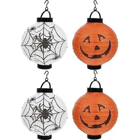4 Halloween-Laternen für Halloween-Dekorationen