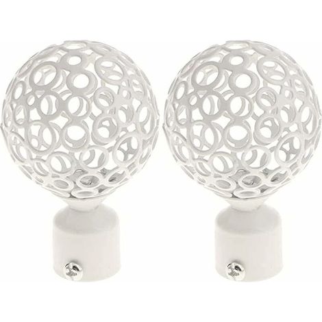 2pcs Embout Tringle à Rideaux 28mm Blanc, Paire Embout De Tringle à Rideau Draperie Rail PôLe TêTe Pour DéCoration Tringle à Rideau (1/5)