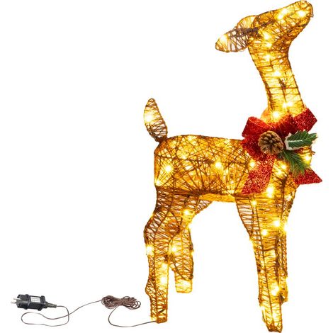 Weihnachtsdekoration MagicHome, Hirsch/Kitz, Metall/Schnur, 80xLED warmweiß, 0.6 m (1/2)