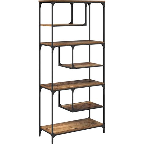 Bibliothèque étagère de rangement - Bois ancien 81 x 36 x 176 cm Bois d'ingénierie fr14709 (1/5)