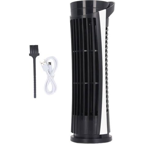 1 ventilateur tour oscillant, sans pales, 2 vitesses, 90° d'oscillation, compact, USB, pour bureau et maison (1/4)