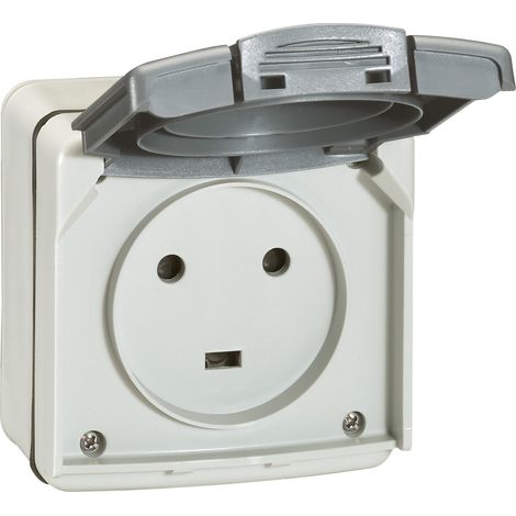 Legrand – Prise de courant complète 2P + T 20 A – 91655 – Saillie – Indice de protection IP44 – Pour installations électriques intérieures