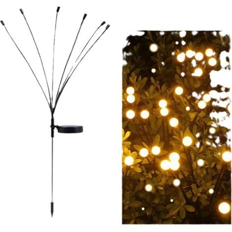 Nouvelle Lampe Solaire 10 Têtes Luciole Oscillante, Lumière Chaude, 2 Modes, Étanche, Décoration Jardin Extérieur (1/5)