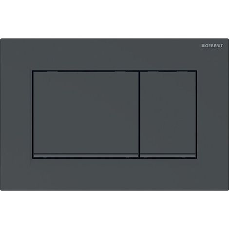 Geberit Sigma20 - Betätigungsplatte, 2 Mengenspülung, schwarz glänzend, Designstreifen schwarz matt 115.883.DW.1