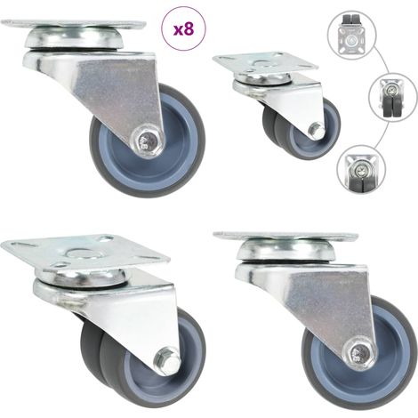 vidaXL 8 pcs Roulettes pivotantes doubles 50 mm (1/5)