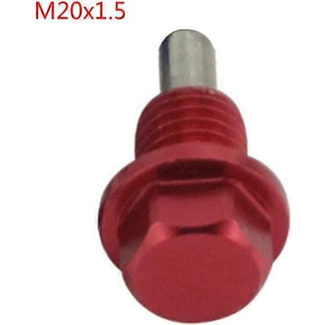 Vis de vidange d'huile magnétique M12x1,5 mm en acier inoxydable CNC avec rondelle - M201,5 - Rouge (1/5)