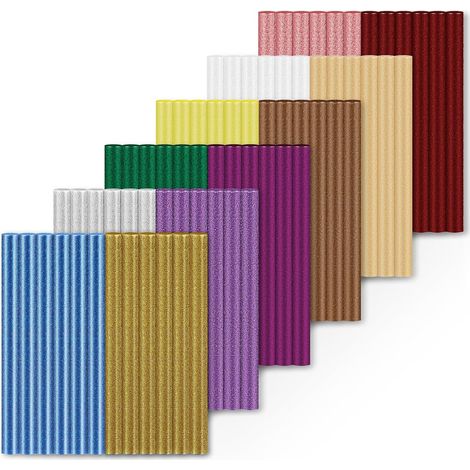 Bâtons de Colle Chaude - 72 Packs Multi-paillettes Bâtons de Colle Chaude - 7mm x 100mm Hot Glue Sticks pour DIY Projet Créatif - Glitter Hot Melt Colle Chaude pour Emballage Cadeaux (1/5)