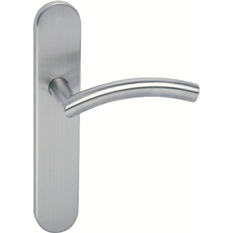 Manilla puerta acero inox 703 placa ovalada tornillos ocultos (1/5)