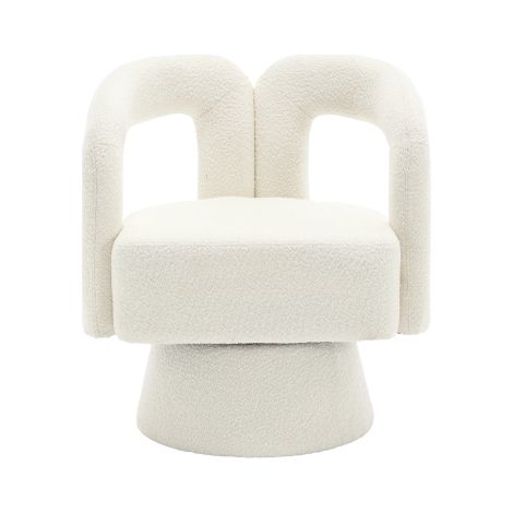 Fauteuil 360° rotatif beige, siège rond rembourré multi-usages intérieur