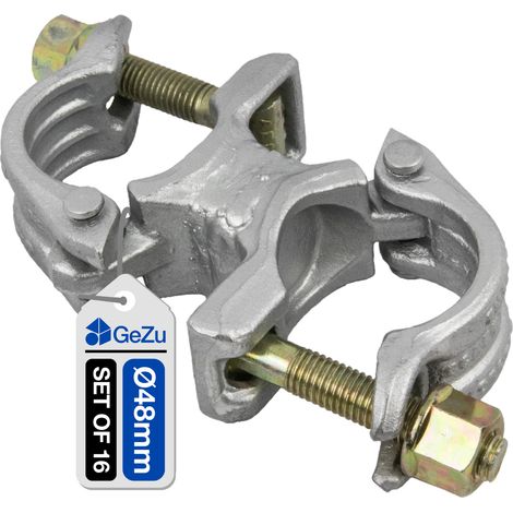 Lot de 16 Coupleurs d’échafaudage galvanisés à chaud 48 x 48 mm – Boulons à œil robustes à tige filetée fermée – GeZu Impex (1/5)