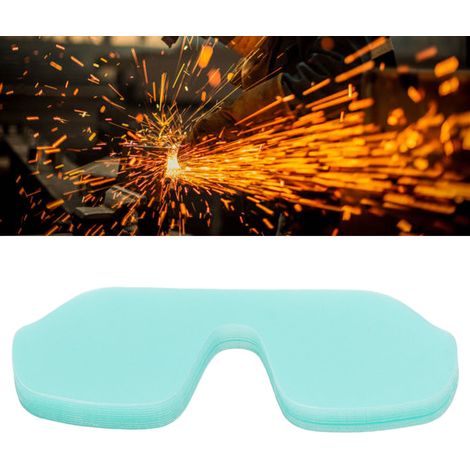 Ensemble de 10 plaques de protection de rechange transparentes pour verres de lunettes de soudage (1/5)