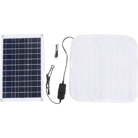 Panel solar portátil monocristalino de 50 W con cubierta calefactora de velocidad ajustable para senderismo, camping, barbacoas y actividades al aire libre -Crezuo