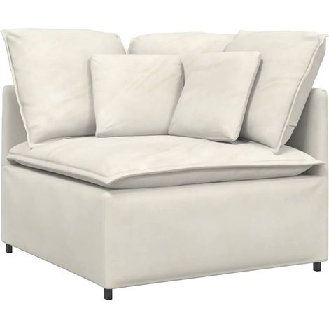Modulo Angolare Divani da Giardino Divano Modulare con Cuscini Crema 100 cm (1/5)