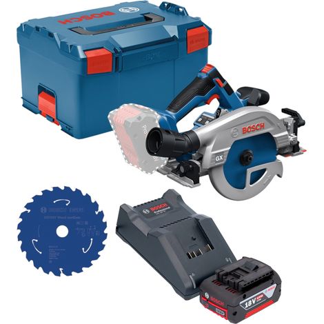 Scie circulaire sans fil Bosch GKS 18V-57-2 GX Professional 18 V 165 mm sans balais + 1 batterie 4,0 Ah + chargeur + L-Boxx (1/5)