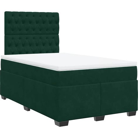 Maison Exclusive - Giroletto a Molle con Materasso Verde Scuro 120x200 cm Velluto