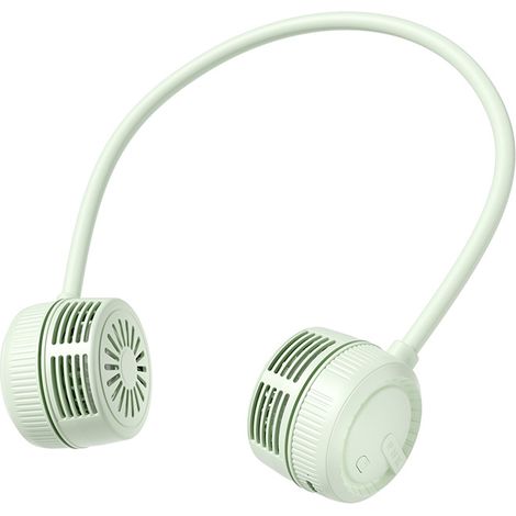 Ventilateur de cou sans pales avec bouton vert (ABS, USB-C, pliable, silencieux, longue autonomie – idéal pour l'extérieur et le bureau) (1/2)